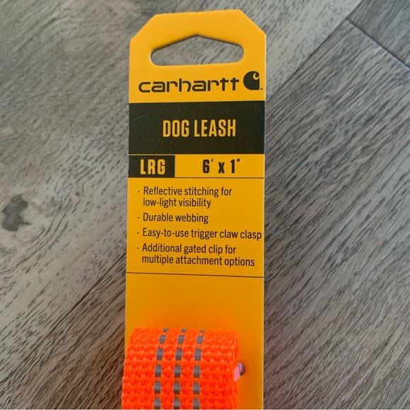 Carhartt Bright Orange Dog Leash Large 6 ft Reflective Durable Claw Clasp - Picture 4 of 8